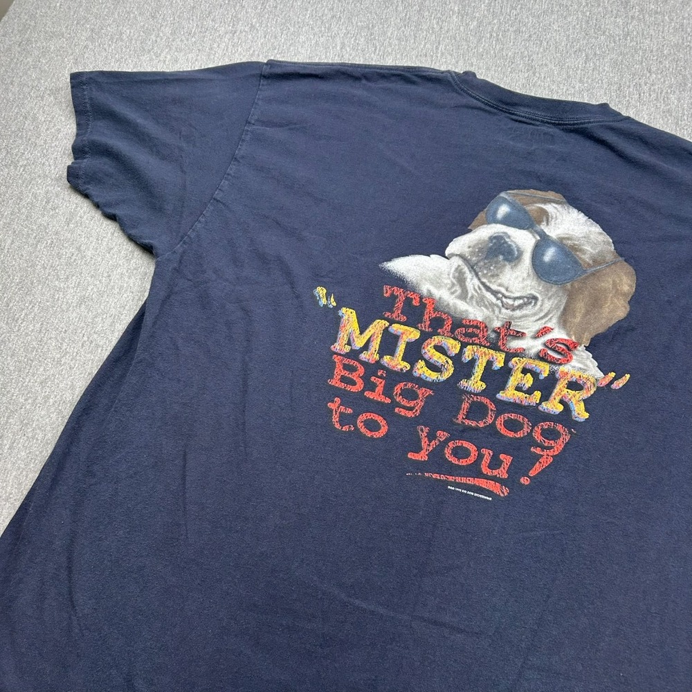 Big Dogs Graphic Print Short Sleeve Tshirt Mens 2X Mister Big Dog Blue 1999